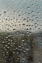 Drops of rain on the window