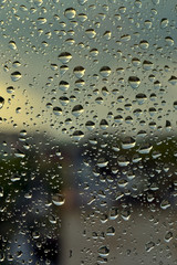 Drops of rain on the window