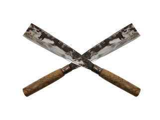 Old knife on white background