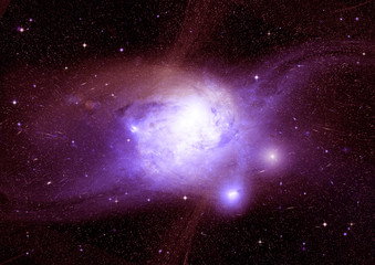 Stars, dust and gas nebula in a far galaxy