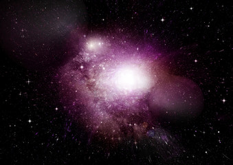 Stars, dust and gas nebula in a far galaxy