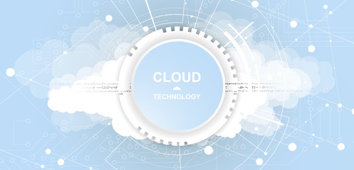 Modern cloud technology. Integrated digital web concept