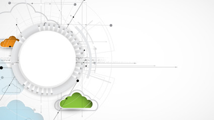 Modern cloud technology. Integrated digital web concept