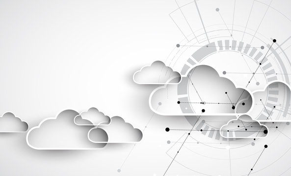 Modern cloud technology. Integrated digital web concept