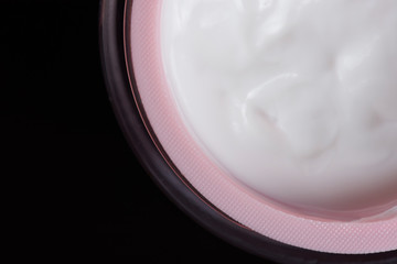 Macro of white face cream