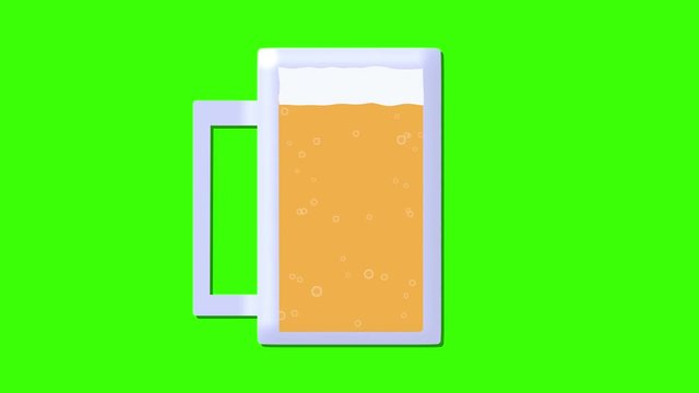 beer pouring motion graphics, keyable bubbly orange larger green screen