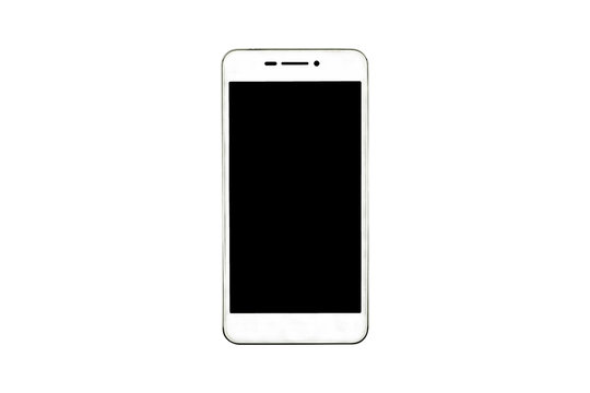 White modern smartphone isolated on white background