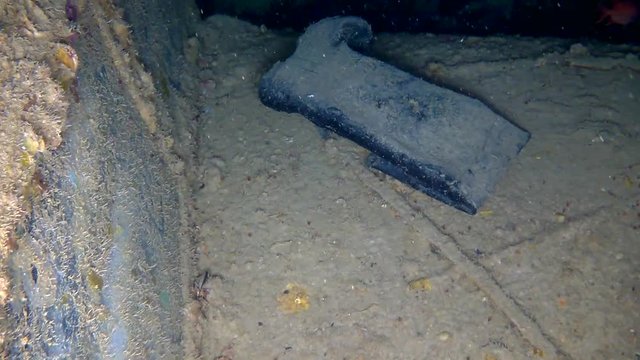 Toppled Norton and BSA Motorcycles laying waste since 1941 in Hold No1 of the SS Thistlegorm Ship Wreck in the Red Sea