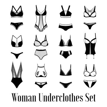 Woman Underclothes Images Set