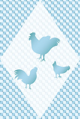 2017年酉年　年賀状テンプレート（賀詞なし）