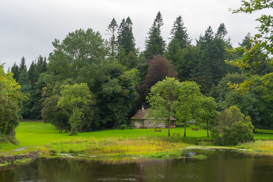 A little house in enchanted woods at Killykeen forest park Co. Cavan Ireland.