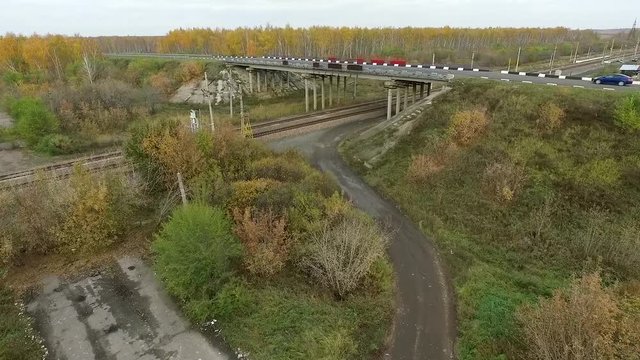 The bridge through the railroad