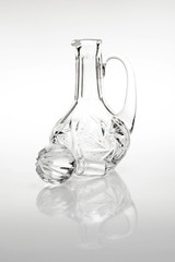 crystal carafe with closing on a light background