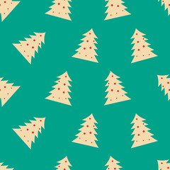 Christmas Tree seamless background. Christmas seamless pattern.