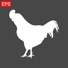 cock icon, vector cock silhouette, isolated cock silhouette