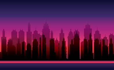 City Game Backgrounds with mountains and retro old cars ,2d game application. Vector Illustration for your application , project.