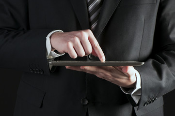 Man holding digital tablet