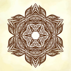 Vector Henna Beautiful Deco Colored Mandala, Patterned Design El
