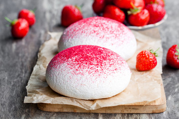 meringue  cookies with fresh berries
