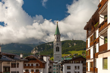 The centre of Cortina Di Ampezzo, Italy