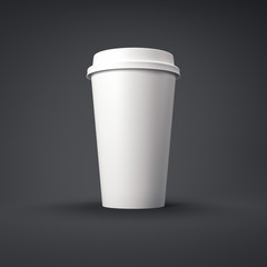 White coffee cup. 3d rendering