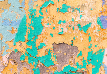 Rusty wall. Grunge retro vintage of rusty masonry wall for texture or design background.