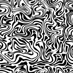 Fototapeta premium Marble ebru seamless pattern. Marbled black and white pattern. Vector illustration.