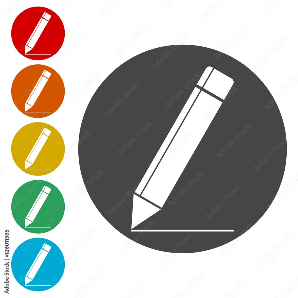 Sticker pencil icon, vector illustration icon