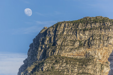 Table Mountain with Moon