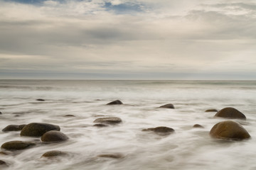Fototapeta na wymiar Rocks at Unstad beach