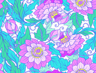 Floral seamless pattern. Flower background. Floral seamless texture