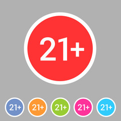 adult content icon flat web sign symbol logo label