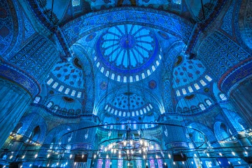 Papier Peint photo Lavable la Turquie La Mosquée Bleue, (Sultanahmet Camii), Istanbul, Turquie.