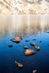The stones at the shore of the Yenisei river