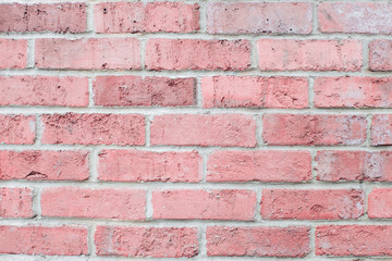 vintage pastel pink color brick wall horizontal. Background for design.
