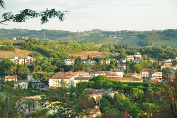 Fototapeta na wymiar Casas en Certaldo, Toscana