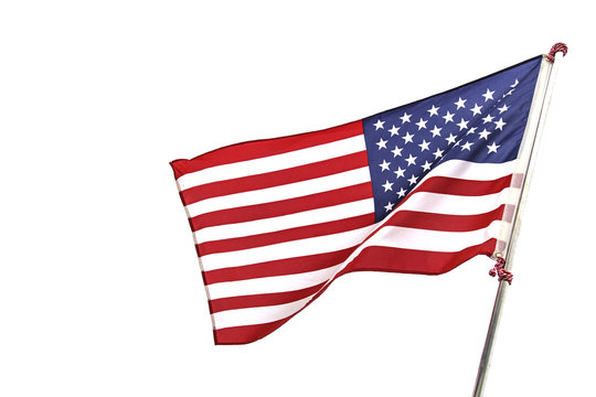 American flag on white background