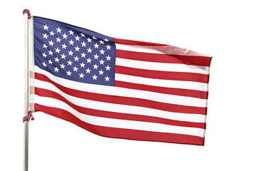 American flag on white background