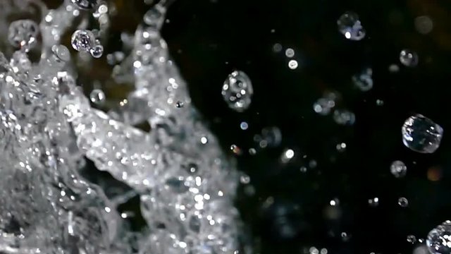 Water crystal water limpid drops slow motion 
