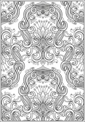 Vintage background brown baroque pattern. Vector damask pattern
