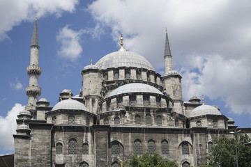 Fototapeta na wymiar New Mosque in Eminonu district of Istanbul in Turkey.