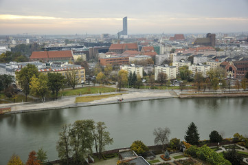 Krajobraz miejski z rzeką