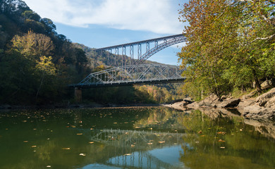 Fototapeta premium Old and New River Gorge Bridge in West Virginia