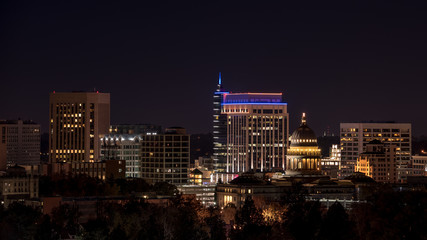 Fototapeta premium City lights of Boise Idaho skyline