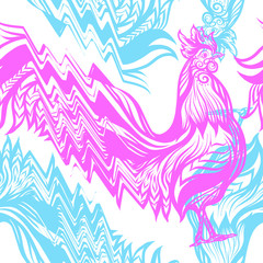 Fototapeta premium Rooster. Seamless pattern.