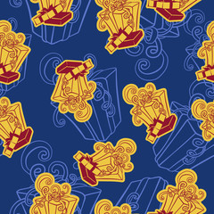 Gift box, vector image seamless background