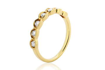 anillo argolla en oro amarillo con diamantes  Ring ring in yellow gold with diamonds
