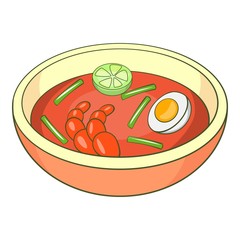 Asian soup icon. Cartoon illustration of asian soup vector icon for web