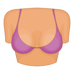 Woman breast icon. Cartoon illustration of woman breast vector icon for web design