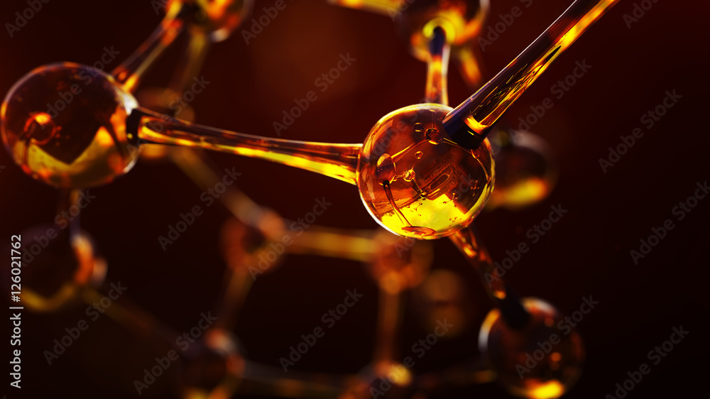 Canvas Prints 3d illustration of molecule model. science background with molecules